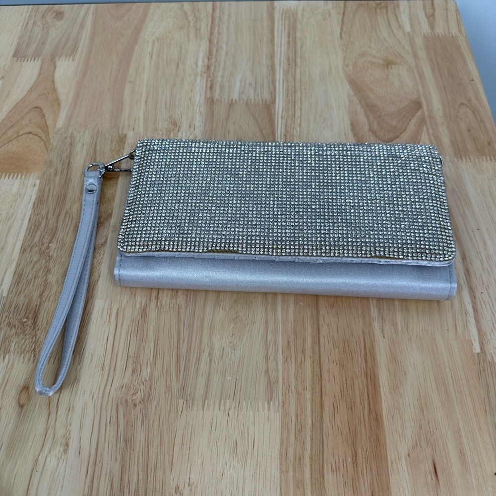 Silver Rhinestone Clutch